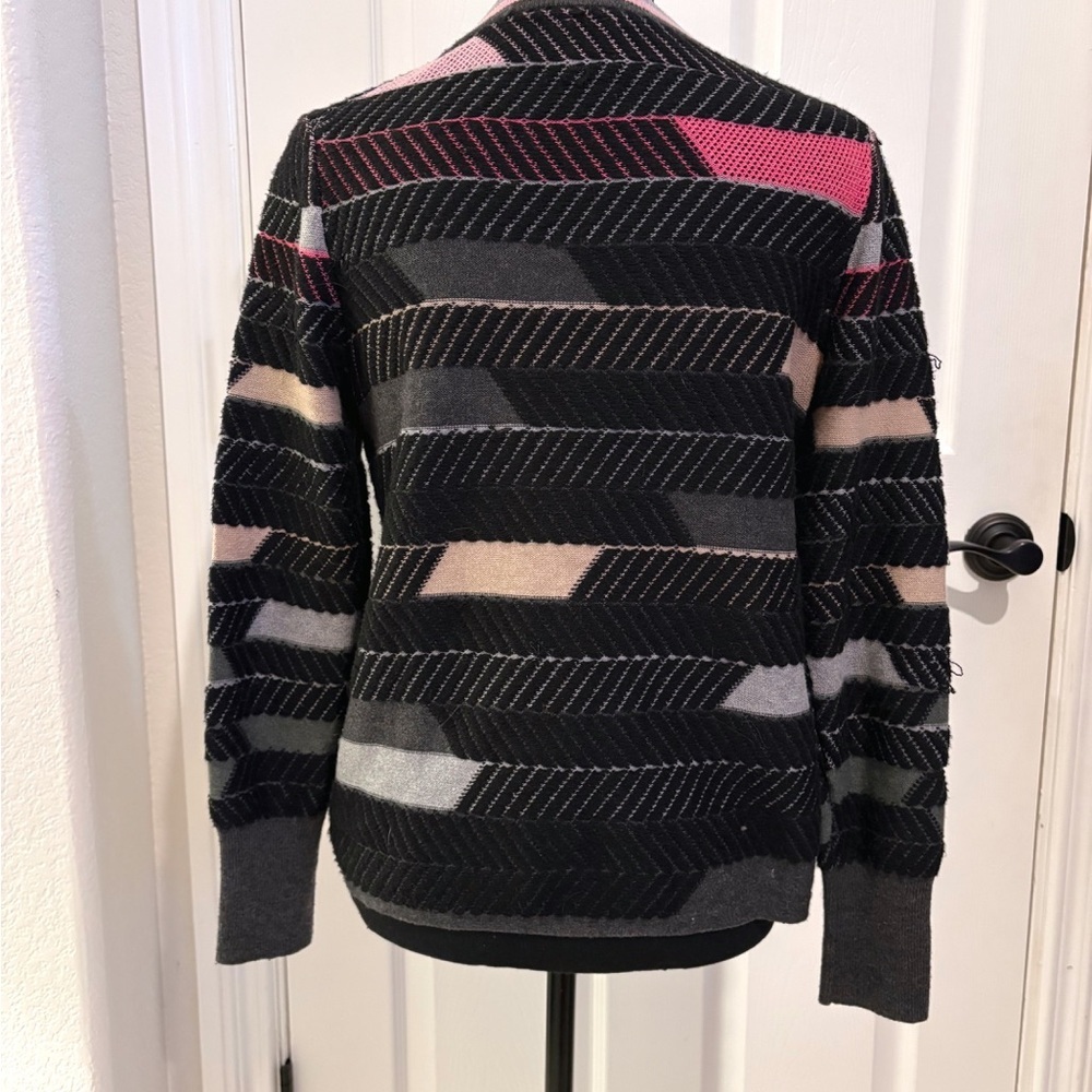 Nic+Zoe Colorful Shaded Cotton Striped Sweater - Picture 7 of 9